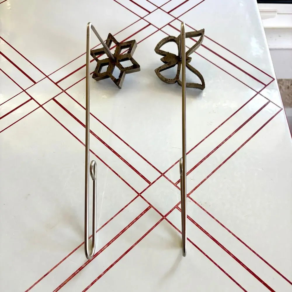 Vintage Rosette Iron Set Star & Butterfly Swedish Cookie Waffle Mold